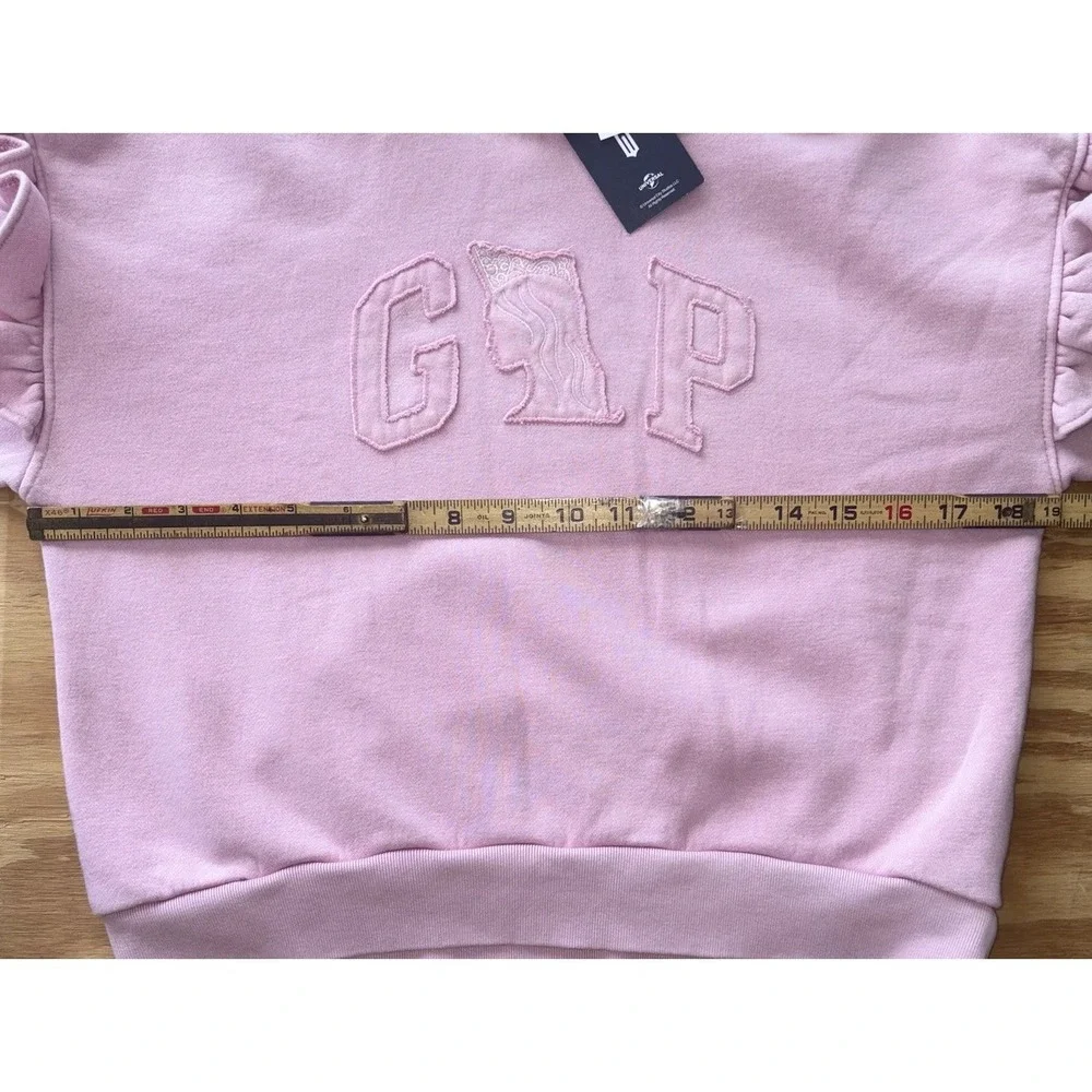 Gap X‎ Wicked Girl's VintageSoft Pink Ruffle Hoodie Sweatshirt Shirt XL 12 New